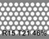 Reikälevy RST (AISI304) 2.0x1000x2000mm R15 T21 46%