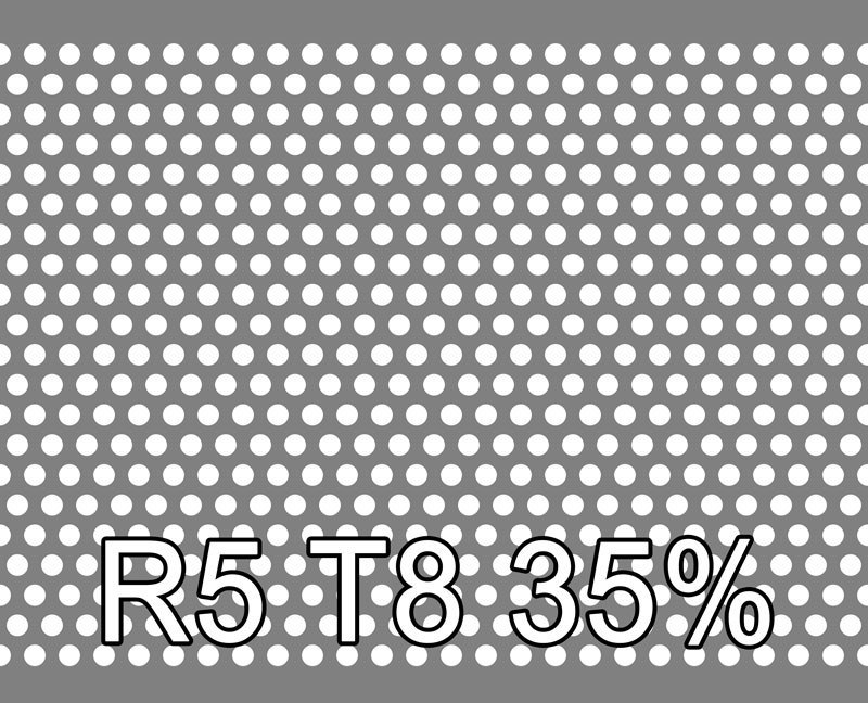 Reikälevy RST (AISI304) 0.5x1000x2000mm R5 T8 35%