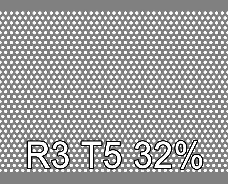 Reikälevy RST (AISI304) 0.5x1000x2000mm R3 T5 32%