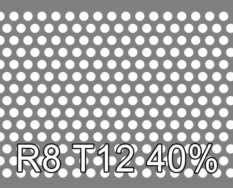 Reikälevy RST (AISI304) 0.8x1000x2000mm R8 T12 40%