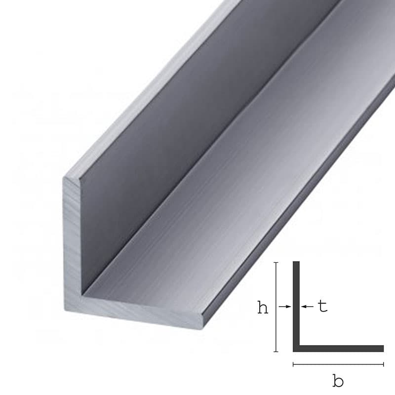 Kulmateräkset Alumiini L-profiili 50x50x5mm 6000mm