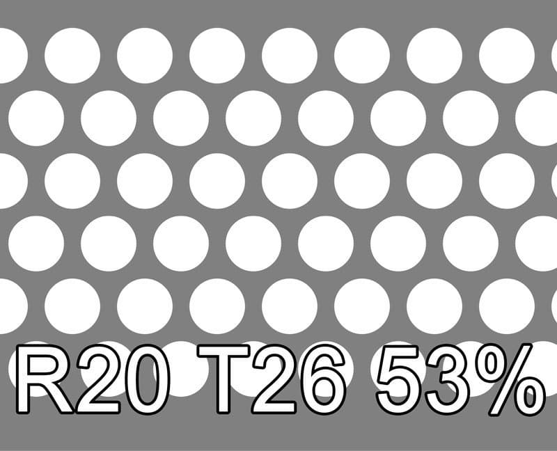 Reikälevyt RST 1x1000x2000mm R20 T26 53.2%