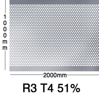 Reikälevyt RST 0.8x1000x2000mm R3 T4 51.02%