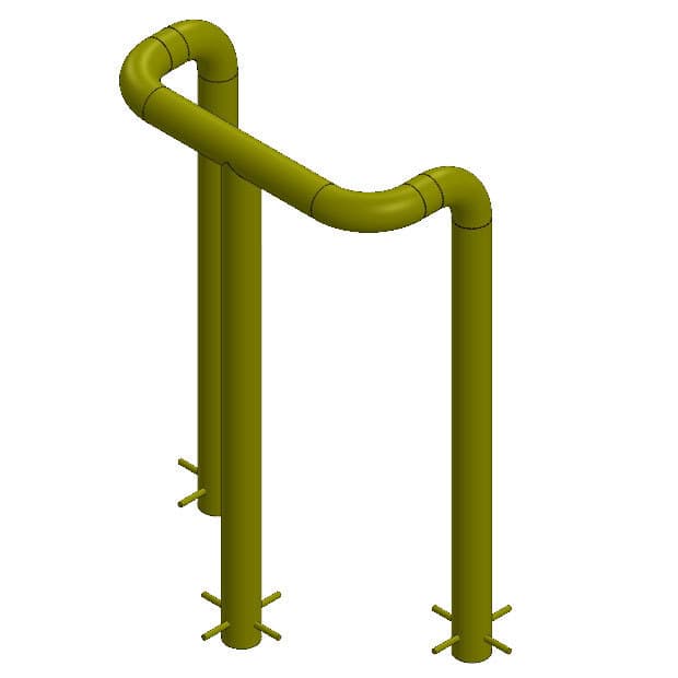 Törmäyssuojat Törmäyssuoja Upotettava Sinkitty + maalattu 76.1x2.9mm / 750x350x1150mm