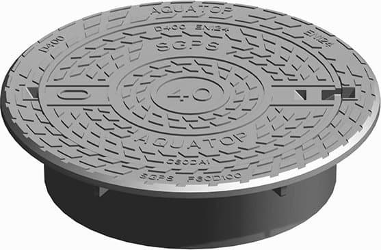 Kevyet kaivonkannet KEHYS PYÖREÄ SGPAM AQUATOP 600/270 MM D400 SÄÄDETTÄVÄ