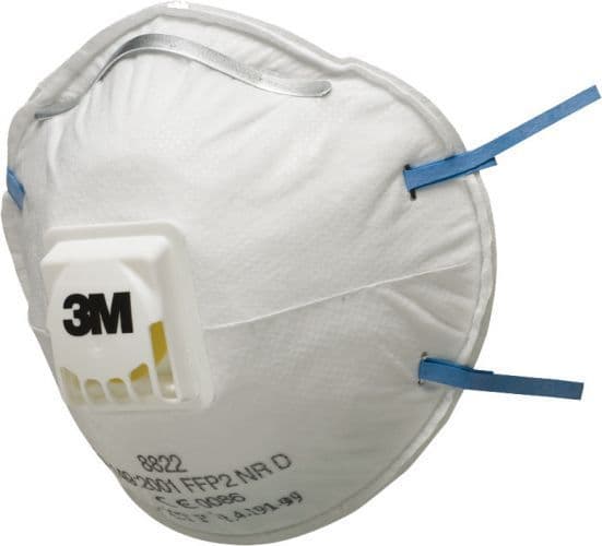 Henkilösuojaimet HIUKKASSUOJAIN 3M 8822 FFP2, venttiilimalli 10 kpl