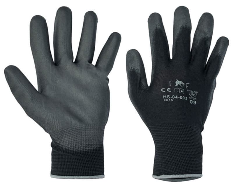 Henkilösuojaimet Työhanskat PU-pinnoitettu polyester käsine 12kpl/paketti Koko 10