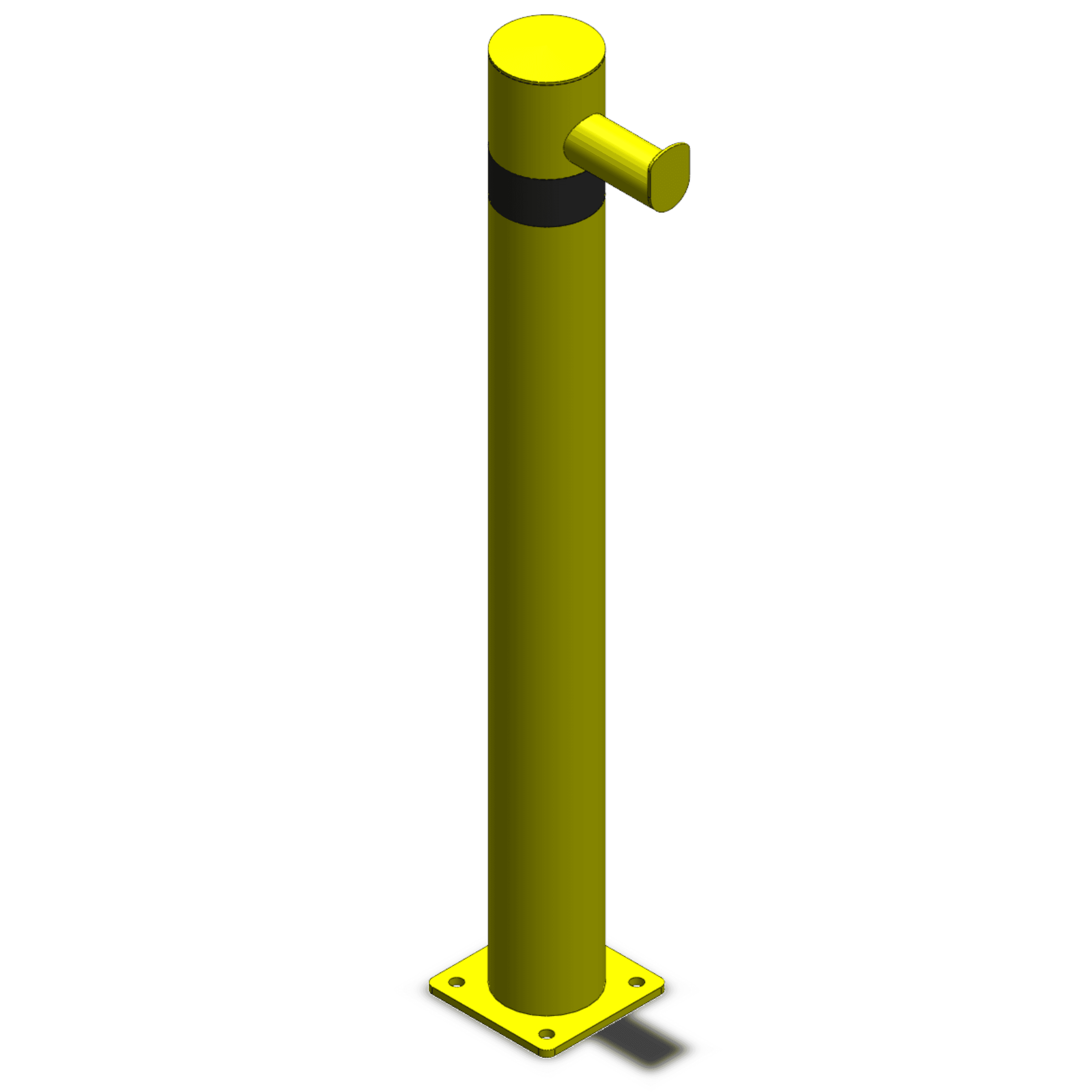 Törmäyspollarit Sähköauton latauslaitteen törmäyssuoja 1000mm 101.6mm Aluslevyllä