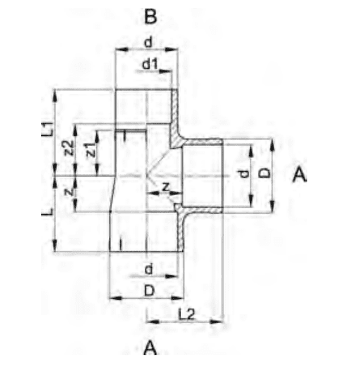 Putkenosat T-yhde 90° PRO-FIT yhtäsuuri PVC-U 25x20mm