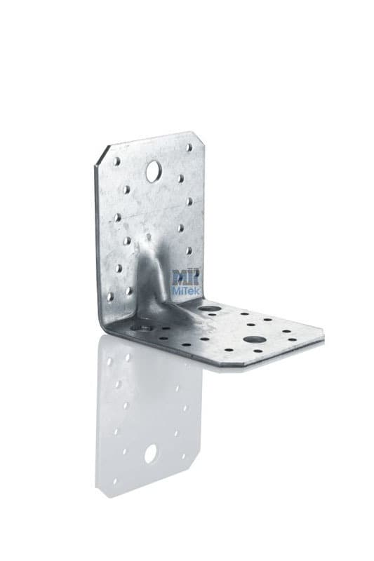Kiinnittäminen Kulma vahvistettu Kuumasinkitty 105x105x90x3.0mm 25kpl