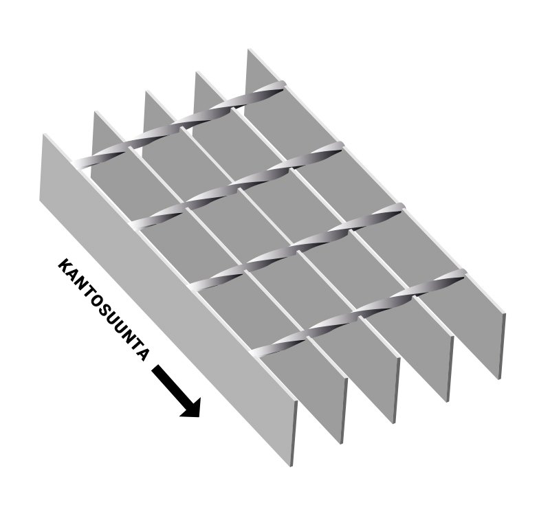 Ritilämatot ja tasoritilät Ajotasoritilä kuumasinkitty SP 34x38 40x4 6100x1000mm