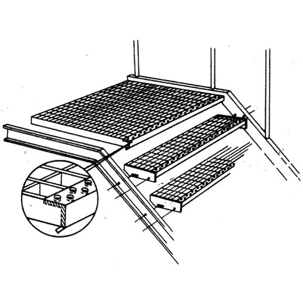 Ritiläaskelmat Kuumasinkitty Sileä 34x38 30x2 700x200mm