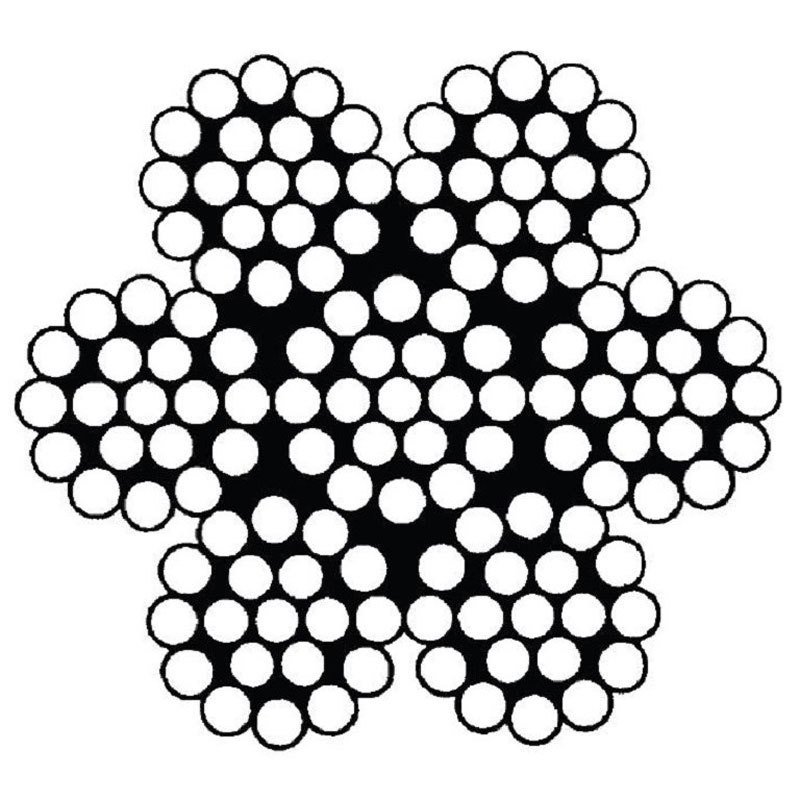 Teräs ja kuituköydet Teräsköysi Teräs 3mm - 6x19IWRC RHOL