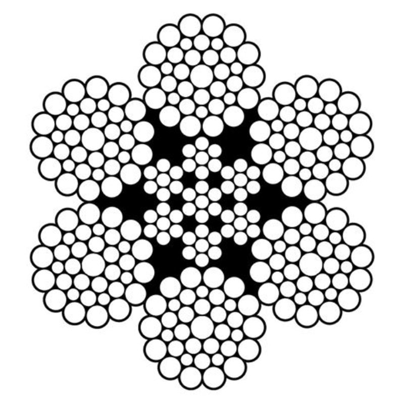 Teräs ja kuituköydet Teräsköysi Teräs 22mm - 6x36IWRC 1960N/mm2 RHOL