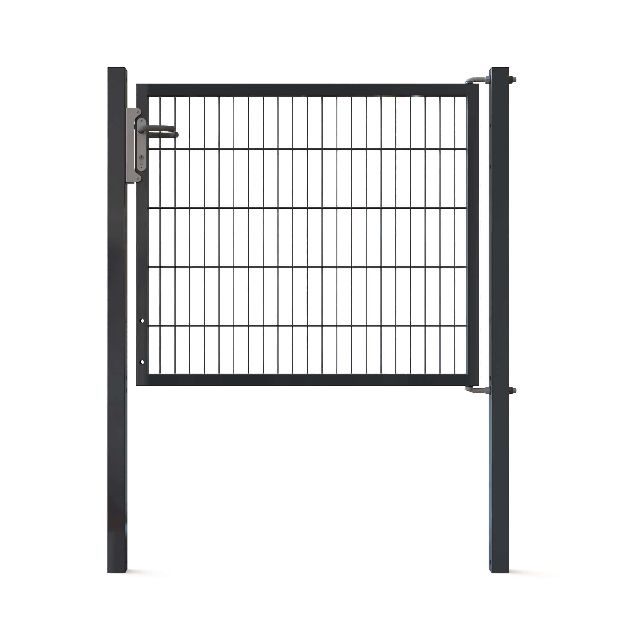 Kolmilanka-aita portit Käyntiportti Gardia 1-lehtinen 1000x1250mm Antrasiitinharmaa RAL 7016