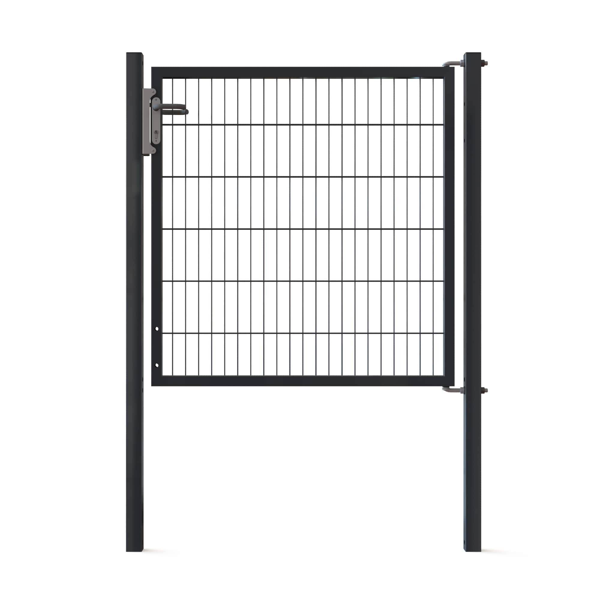 Kolmilanka-aita portit Käyntiportti Gardia 1-lehtinen 1200x1250mm Antrasiitinharmaa RAL 7016