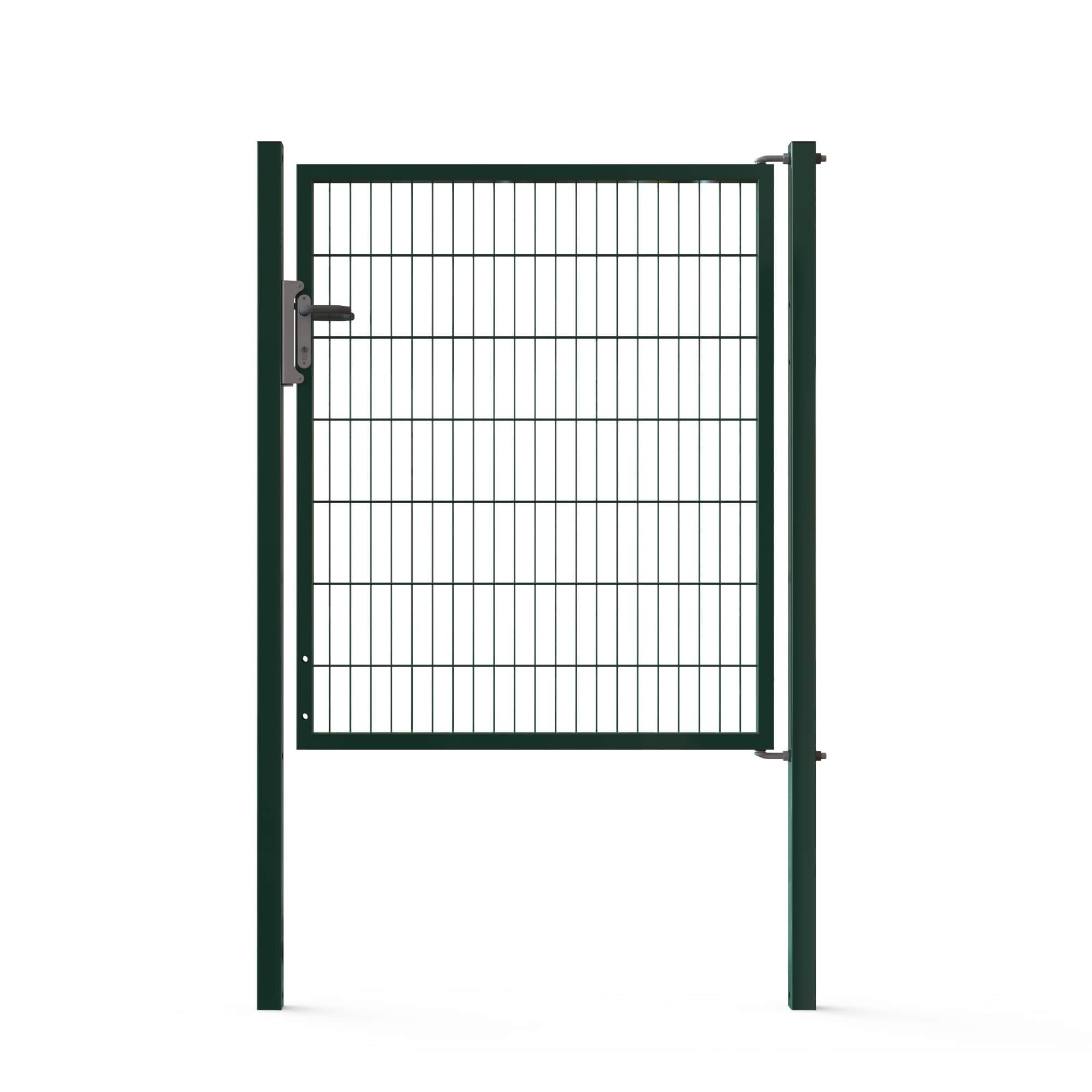 Kolmilanka-aita portit Käyntiportti Gardia 1-lehtinen 1400x1250mm Vihreä RAL 6005