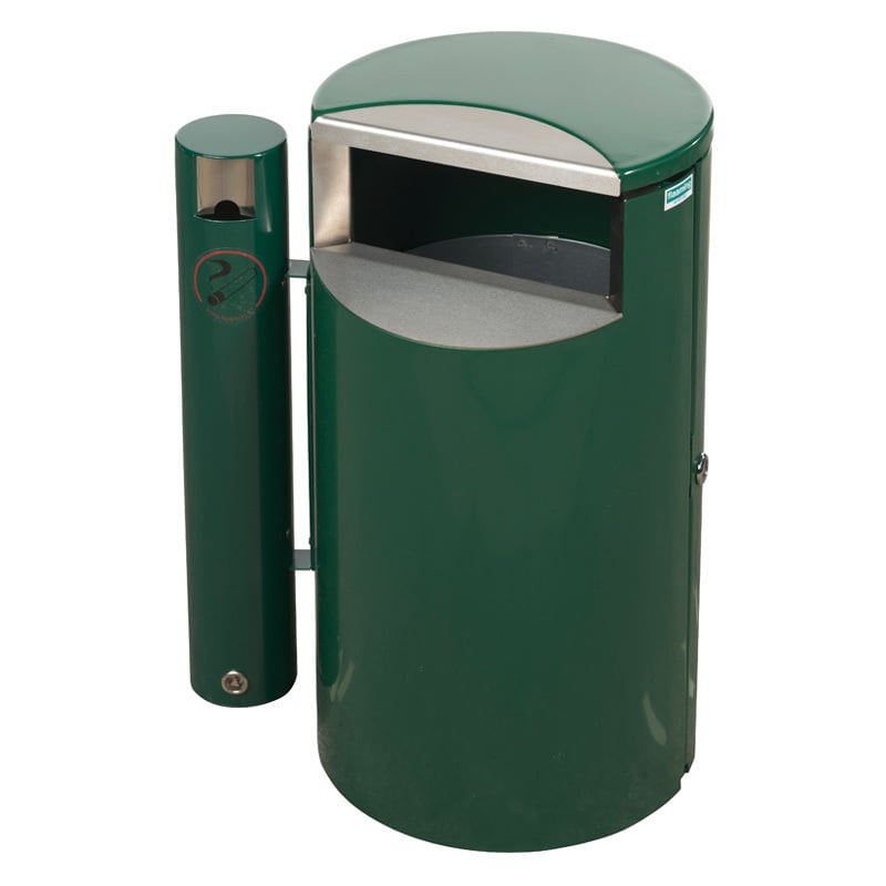 Roskakorit ja hiekka-astiat Roskakori tuhkaputkella Teräs Vihreä 60 litraa