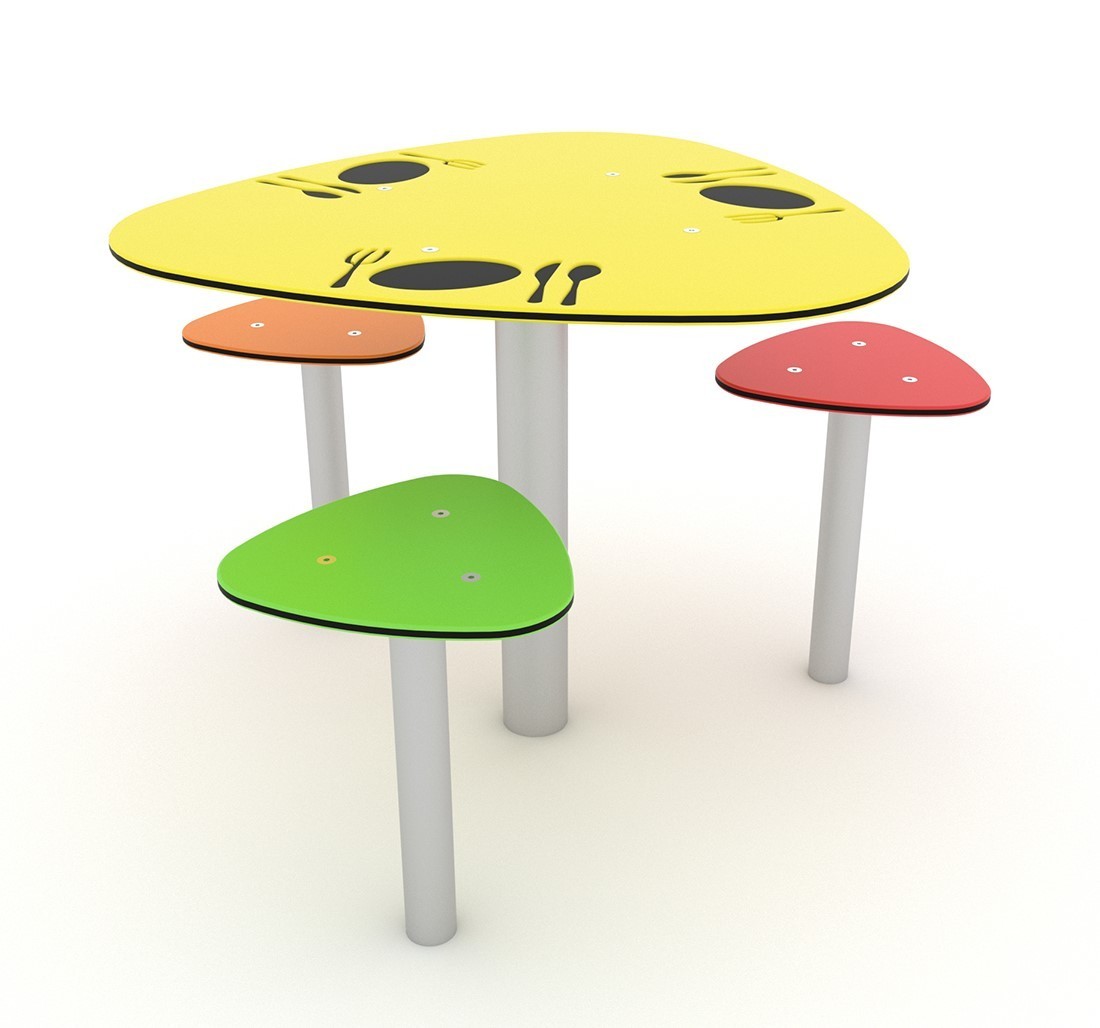 Leikkivälineet Pöytä ja 3 istuinta hiekkalaatikkoon