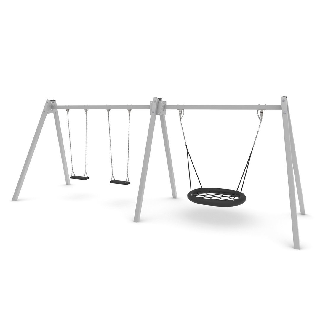 Leikkivälineet Keinurunko pesäistuimella ja kahdella istuinpaikalla VST1494