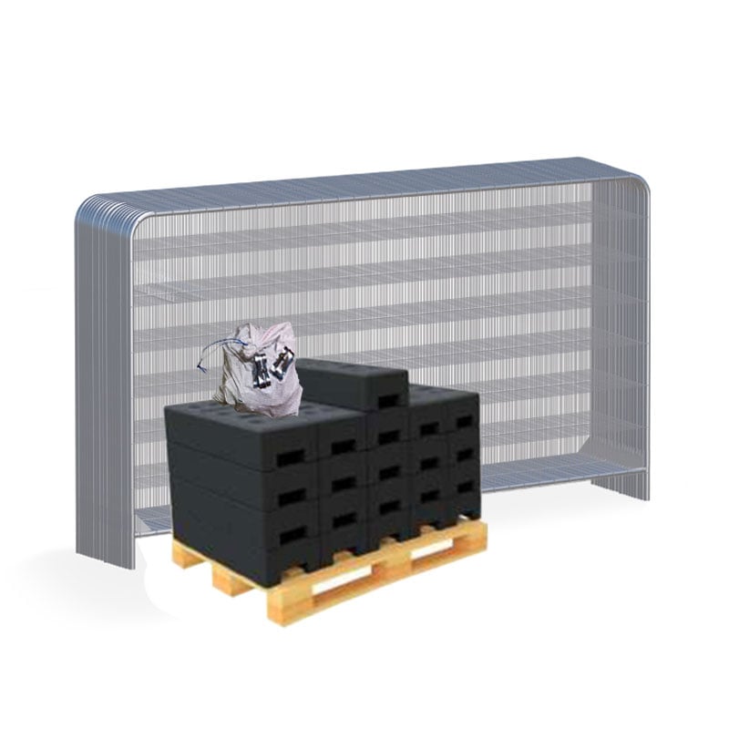 Työmaa-aidat Vahvistettu roundtop muovijaloilla - Sisältää kaiken tarvittavan